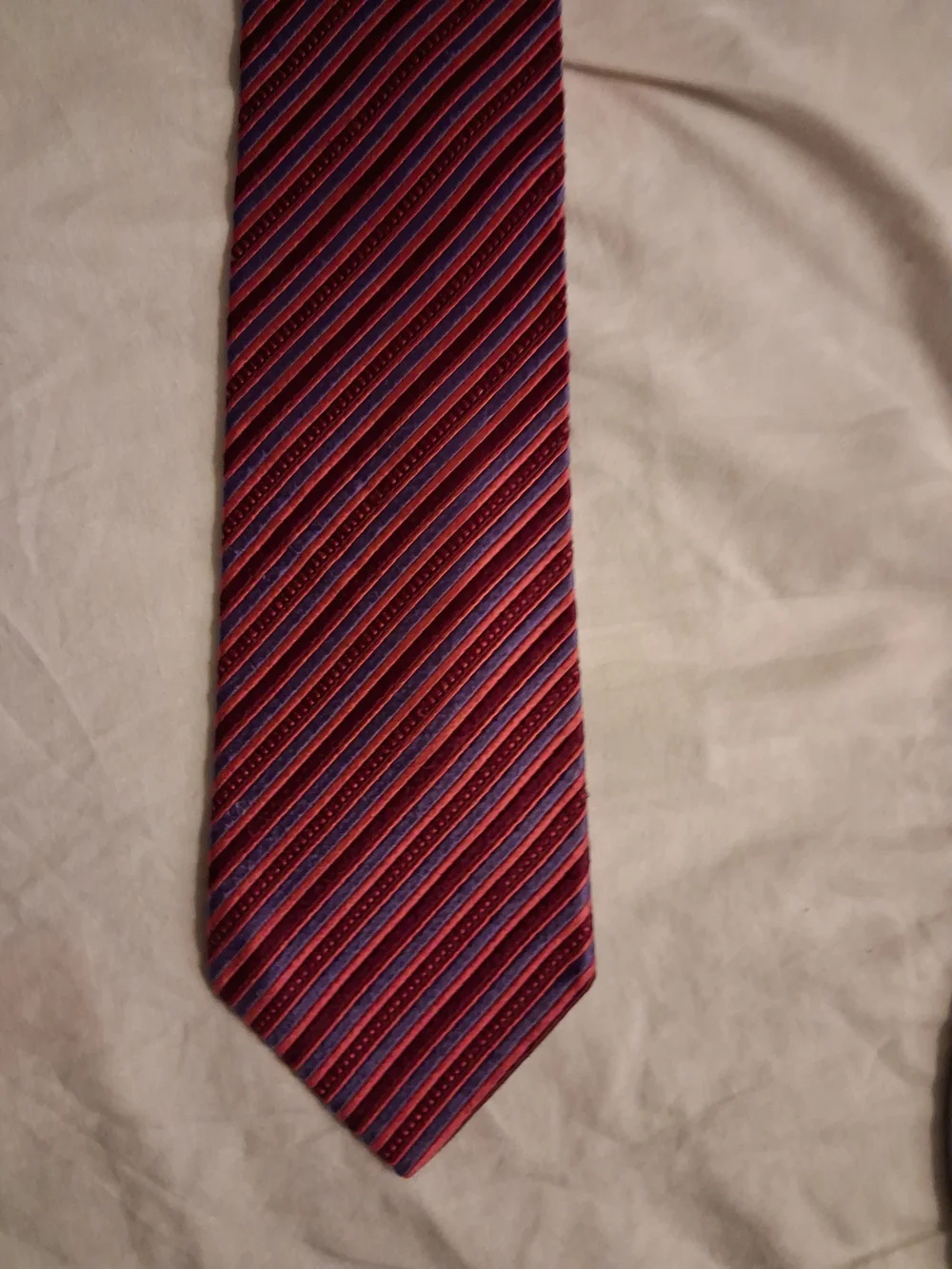 Men's Red and Purple Diagonal Stripe Dress Tie